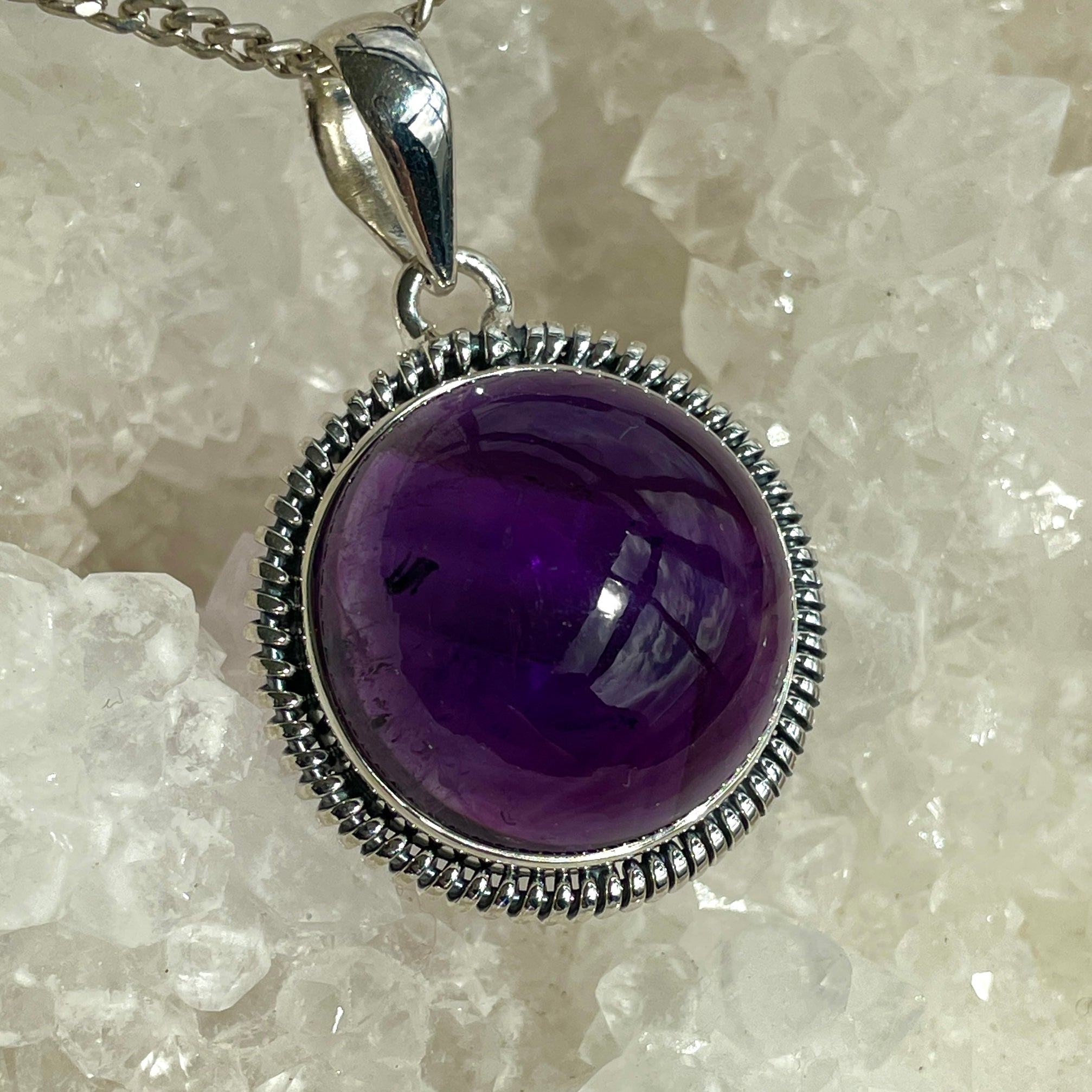Amethyst Silver Pendant - SP103 Amethyst Silver Pendant - SP103